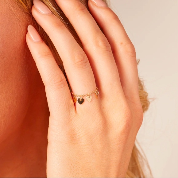 BABYGOLD Heart Station Chain Ring - Picture 2 of 2